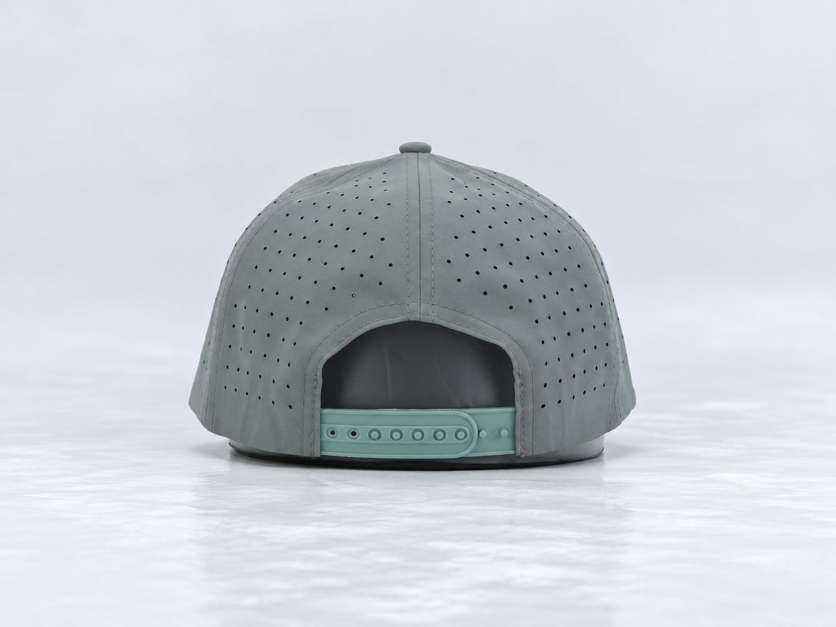 All In Lid Bloom Gray hat, back view showing the adjustable snapback strap.