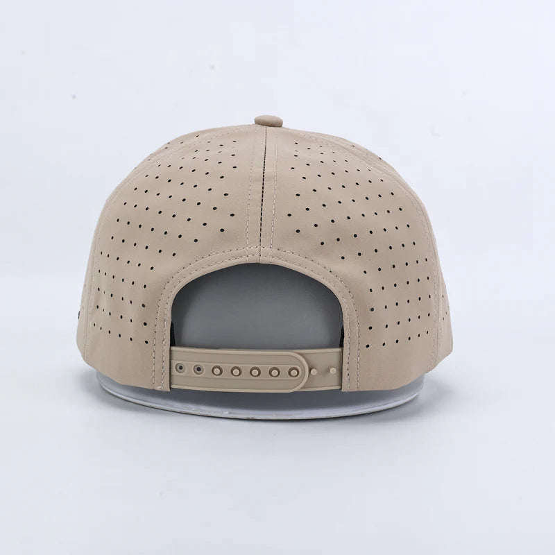 Desert Sand Performance Hat – Moisture-Wicking & Laser-Perforated Fit