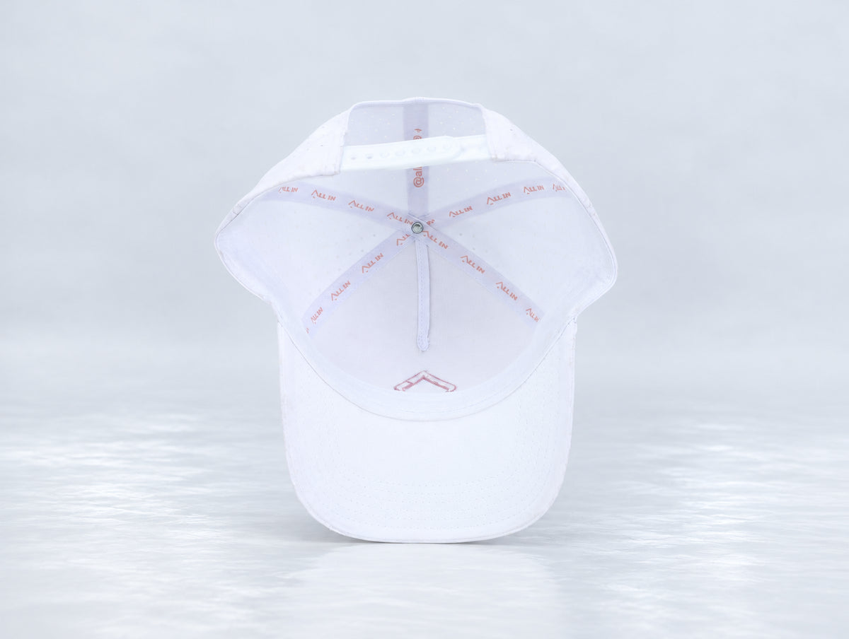 All In Lid Pink Panther hat, underside view showing the interior sweatband and lining.