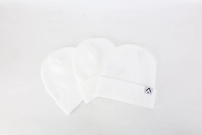 Snow White Essential Beanie | Premium Thermal Winter Knit – All In Lid