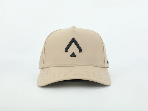 Desert Sand Performance Hat – Moisture-Wicking & Laser-Perforated Fit
