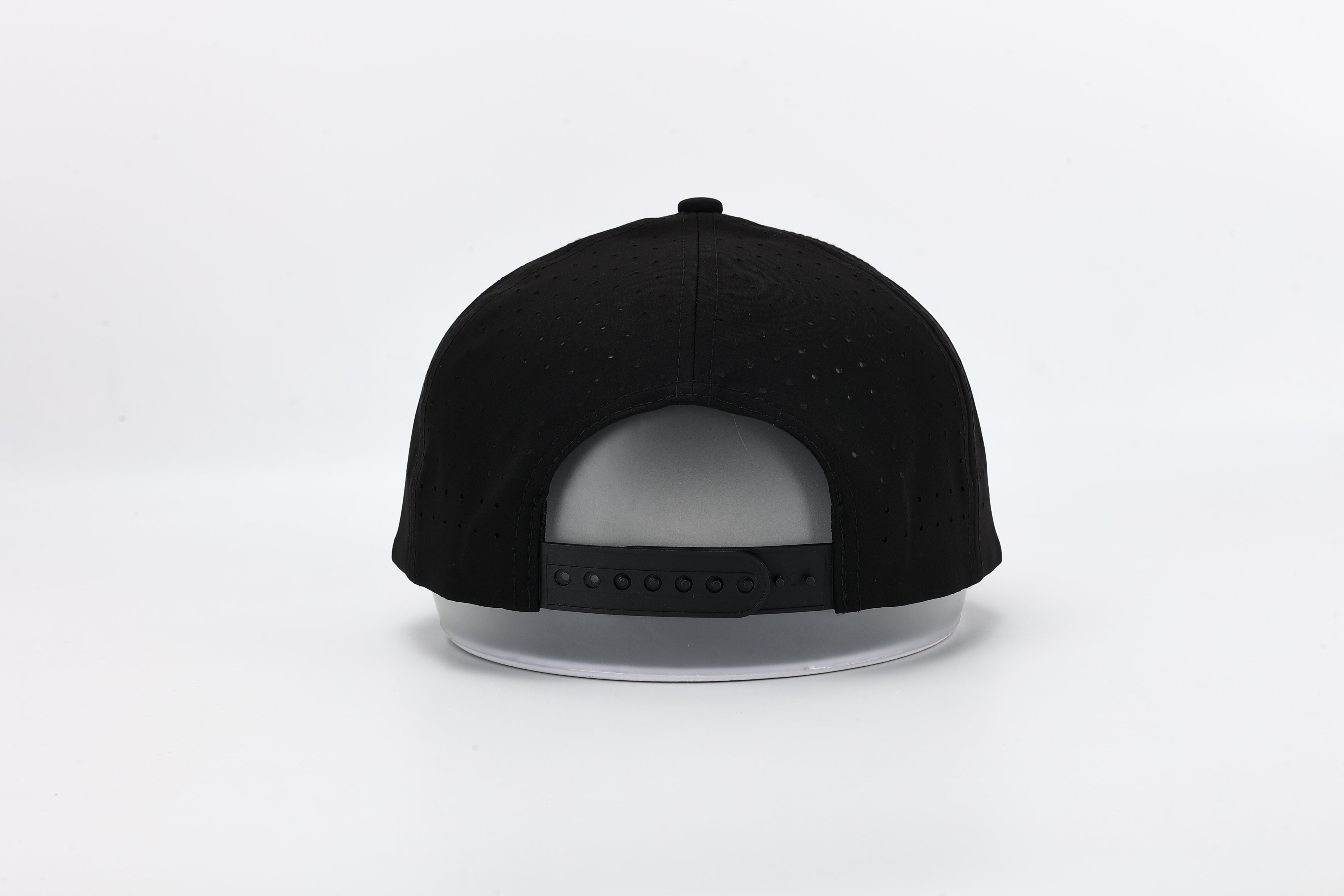 OG Black performance cap with All In logo and laser-perforated ventilation for ultimate breathability and bold style.