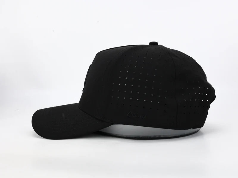 All In Lid Blackout Performance Hat – Stealth Water-Resistant Athletic Headwear