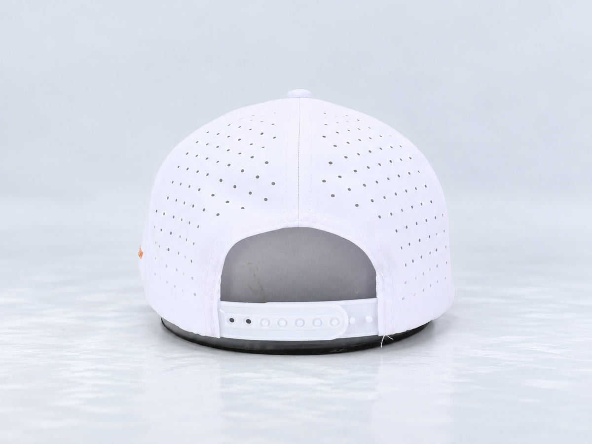 All In Lid Creamsicle hat, back view showing the adjustable snapback strap.