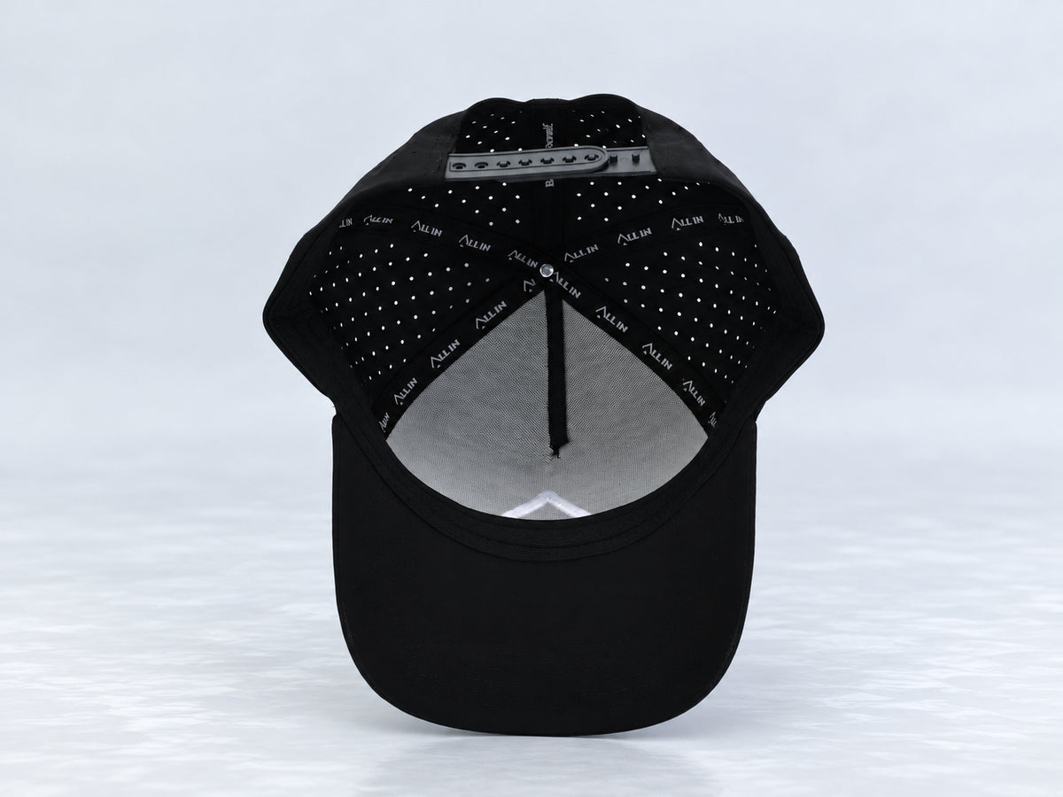 All In Lid OG hat, underside view showing the interior sweatband and lining.