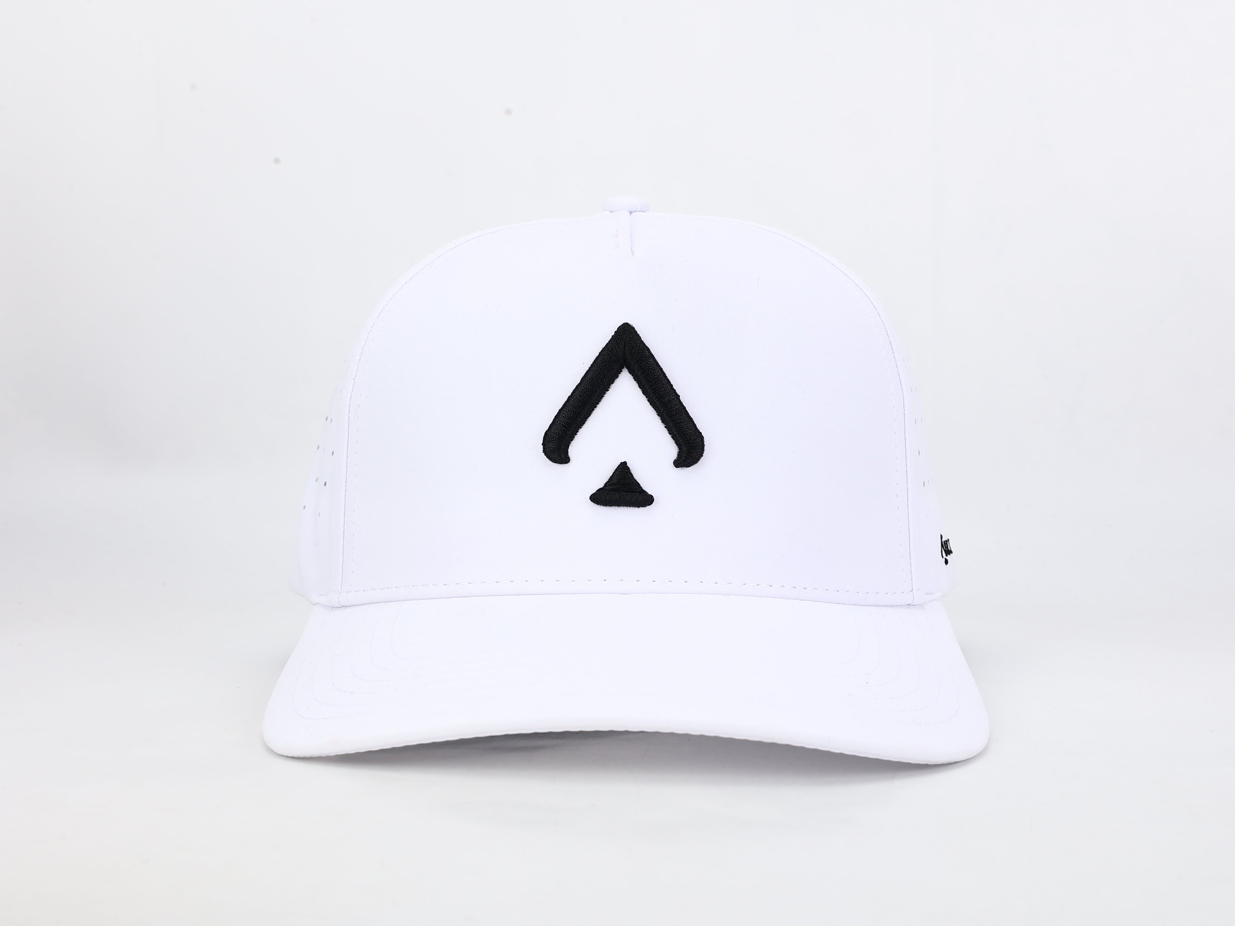 All In Lid White & Black Performance Hat – Water Resistant & Laser Perforated Fit