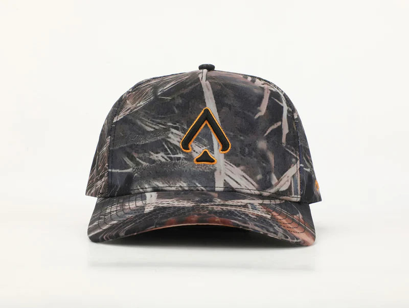 Camo Performance Hat – All In Lid "Sticks & Leaves" Edition with High-Contrast Spade Logo