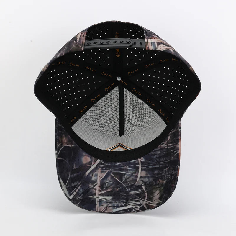 Camo Performance Hat – All In Lid "Sticks & Leaves" Edition with High-Contrast Spade Logo