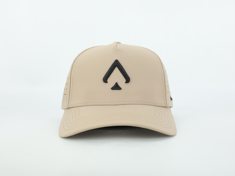 Desert Sand Performance Hat – Moisture-Wicking & Laser-Perforated Fit