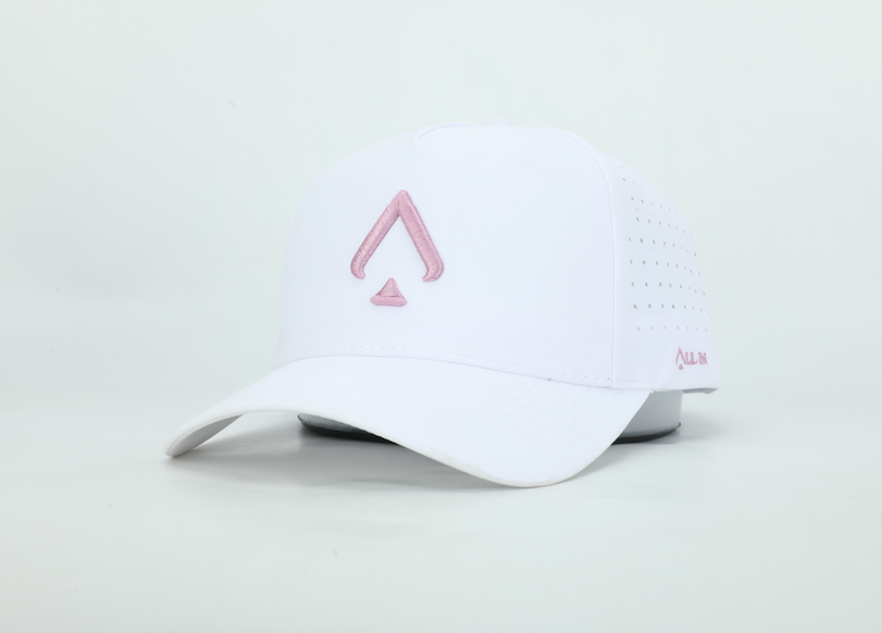Pink Panther White Performance Hat – Sweat-Resistant & Laser-Perforated Fit
