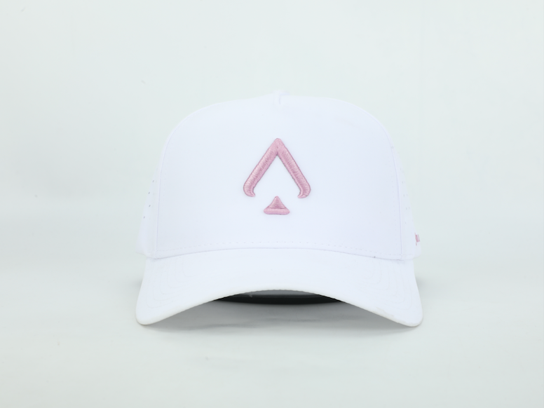Pink Panther White Performance Hat – Sweat-Resistant & Laser-Perforated Fit