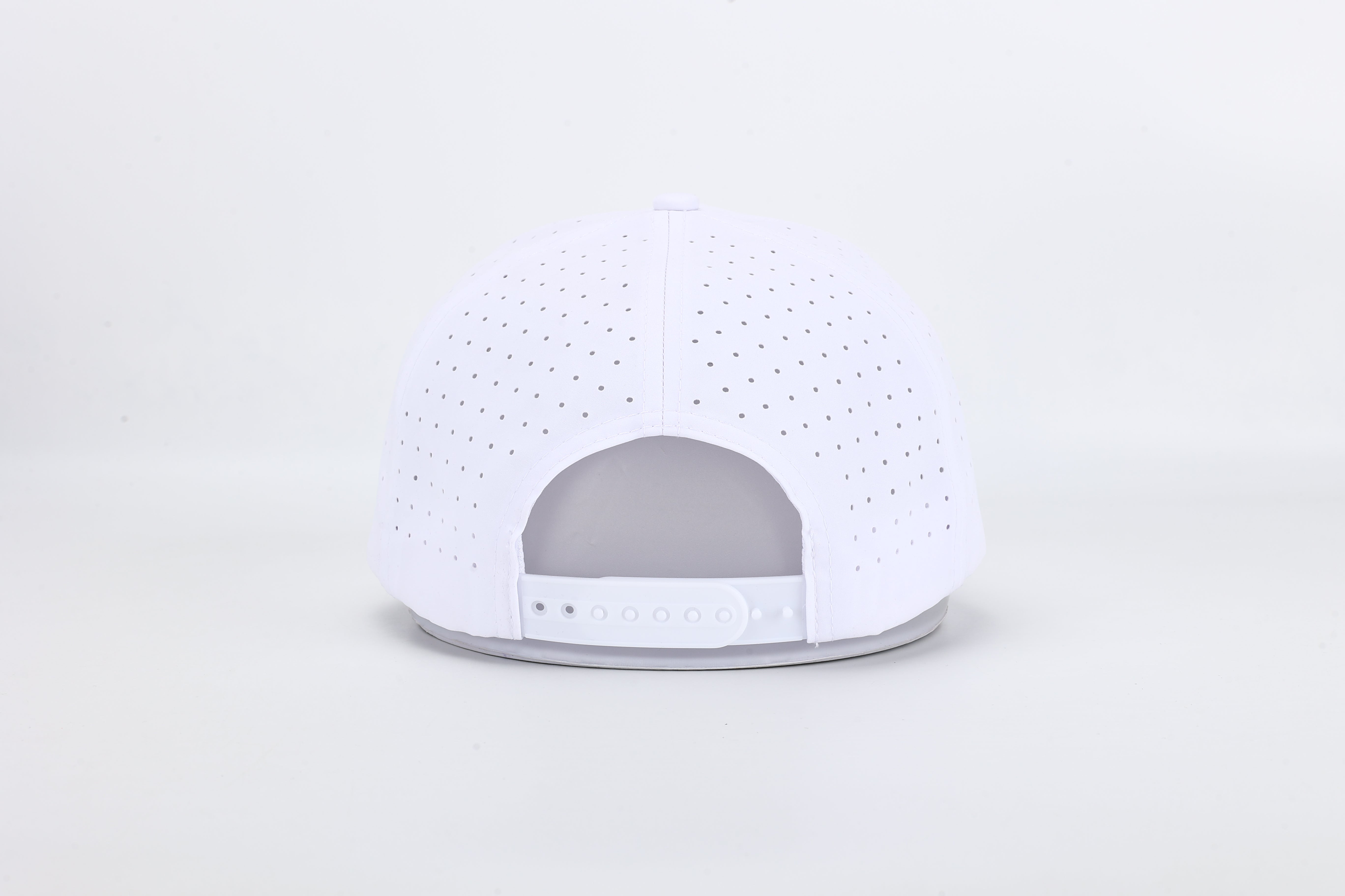 All In Wears Electric Blue cap in white performance fabric with contrasting electric blue embroidered spade logo.